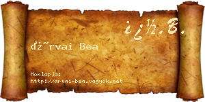 Árvai Bea névjegykártya